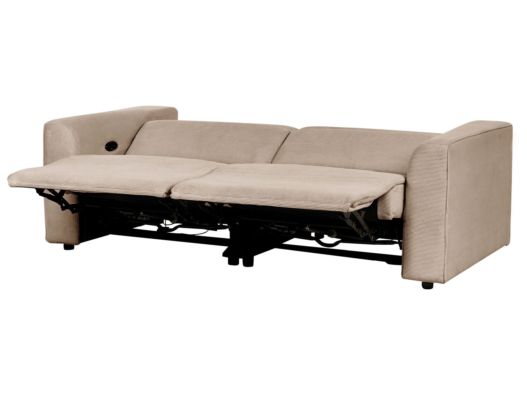 2 Seater Corduroy Electric Recliner Sofa with USB Port Sand Beige ULVEN