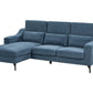 Right Hand Fabric Corner Sofa Blue GLOSLI