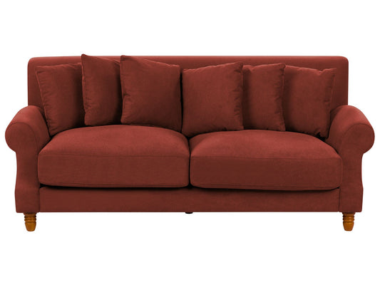 2 Seater Fabric Sofa Red EIKE