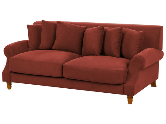 2 Seater Fabric Sofa Red EIKE