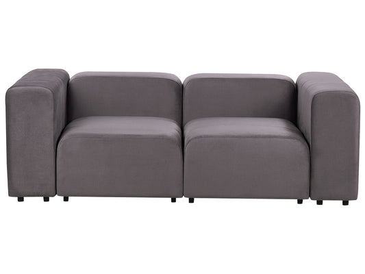 2 Seater Modular Velvet Sofa Dark Grey FALSTERBO