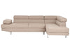 Left Hand Corner Fabric Sofa Beige NORREA