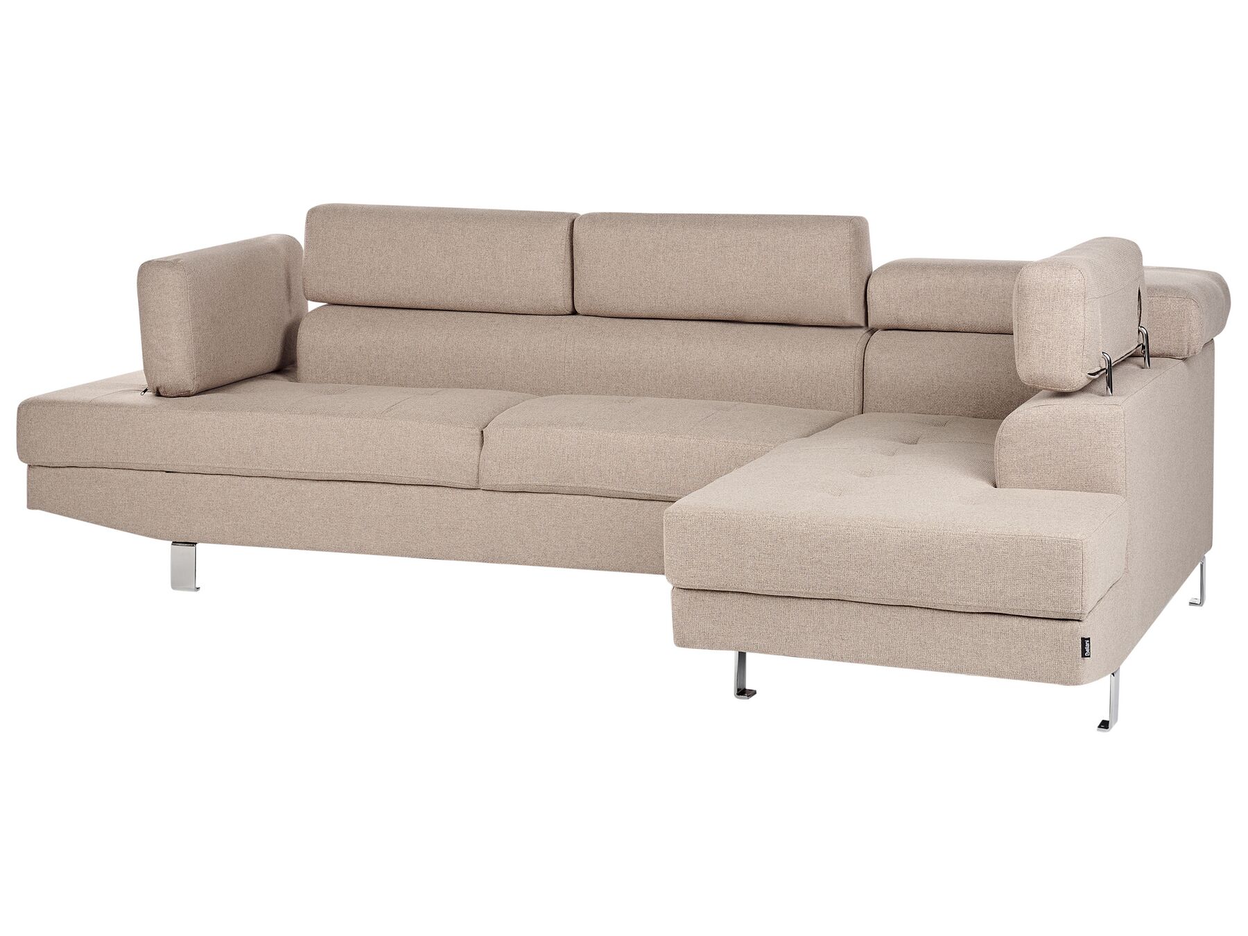 Left Hand Corner Fabric Sofa Beige NORREA