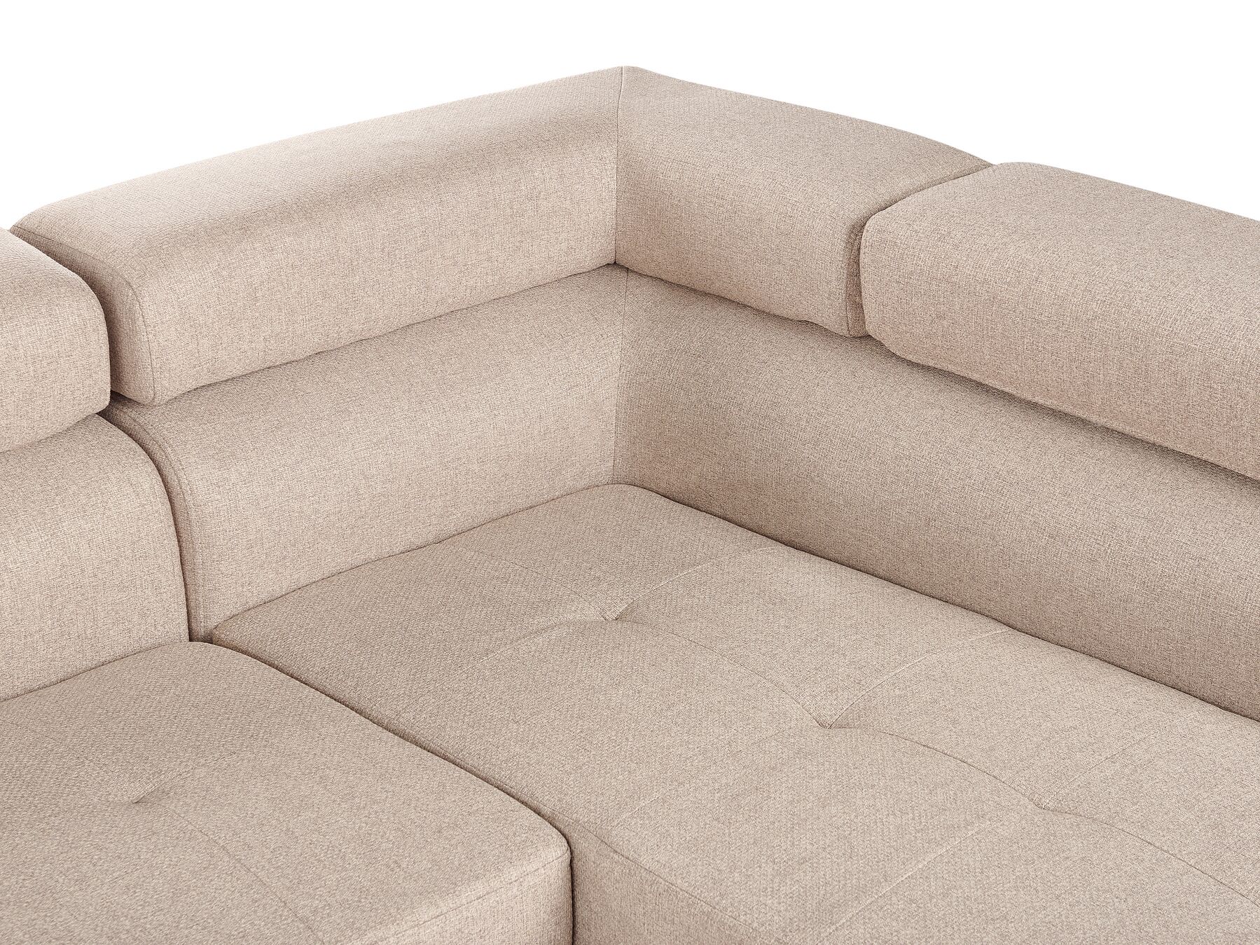 Left Hand Corner Fabric Sofa Beige NORREA