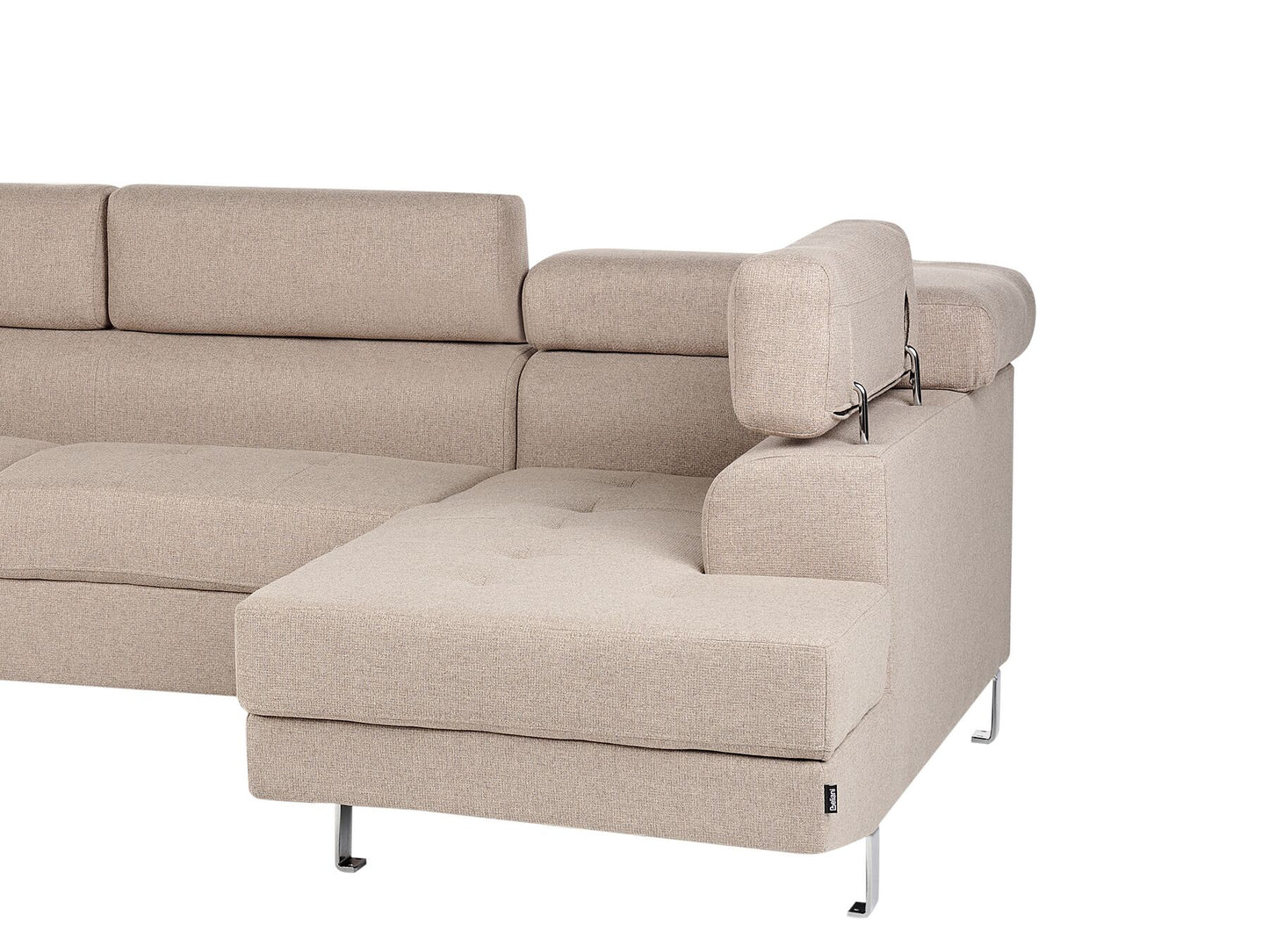 Left Hand Corner Fabric Sofa Beige NORREA
