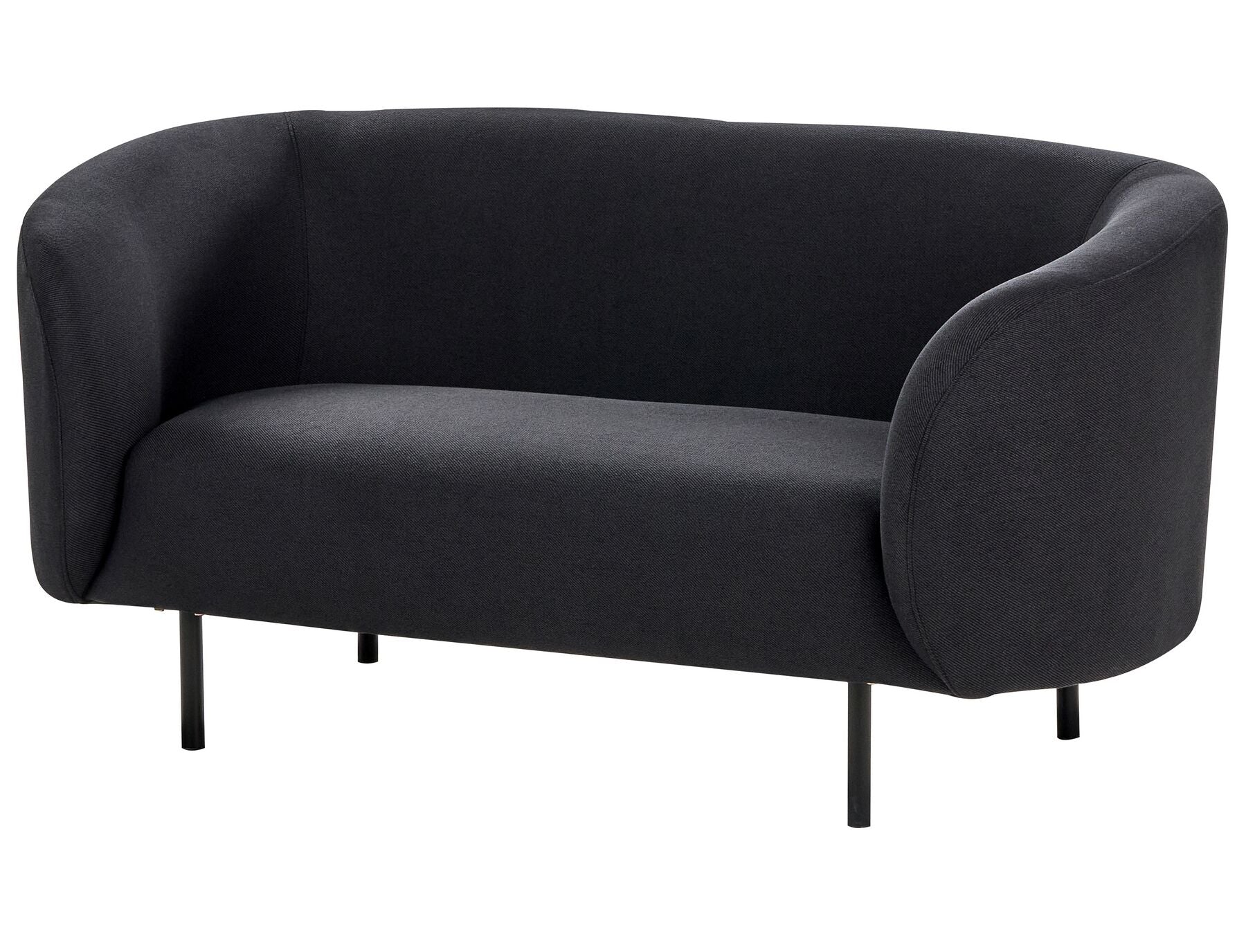 2 Seater Fabric Sofa Black LOEN