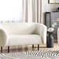 2 Seater Boucle Sofa White and Black LOEN
