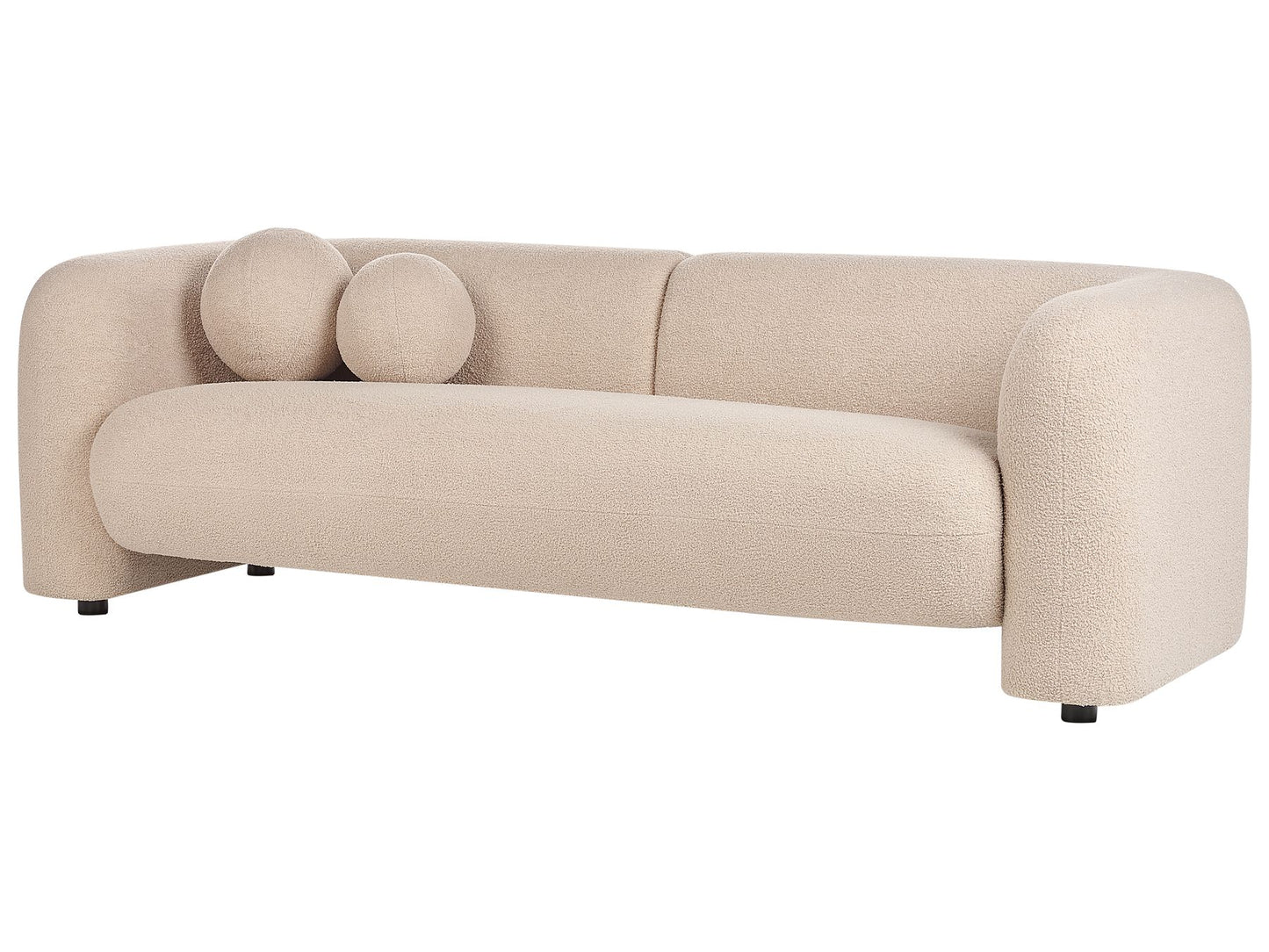 3 Seater Boucle Sofa Beige LEIREN