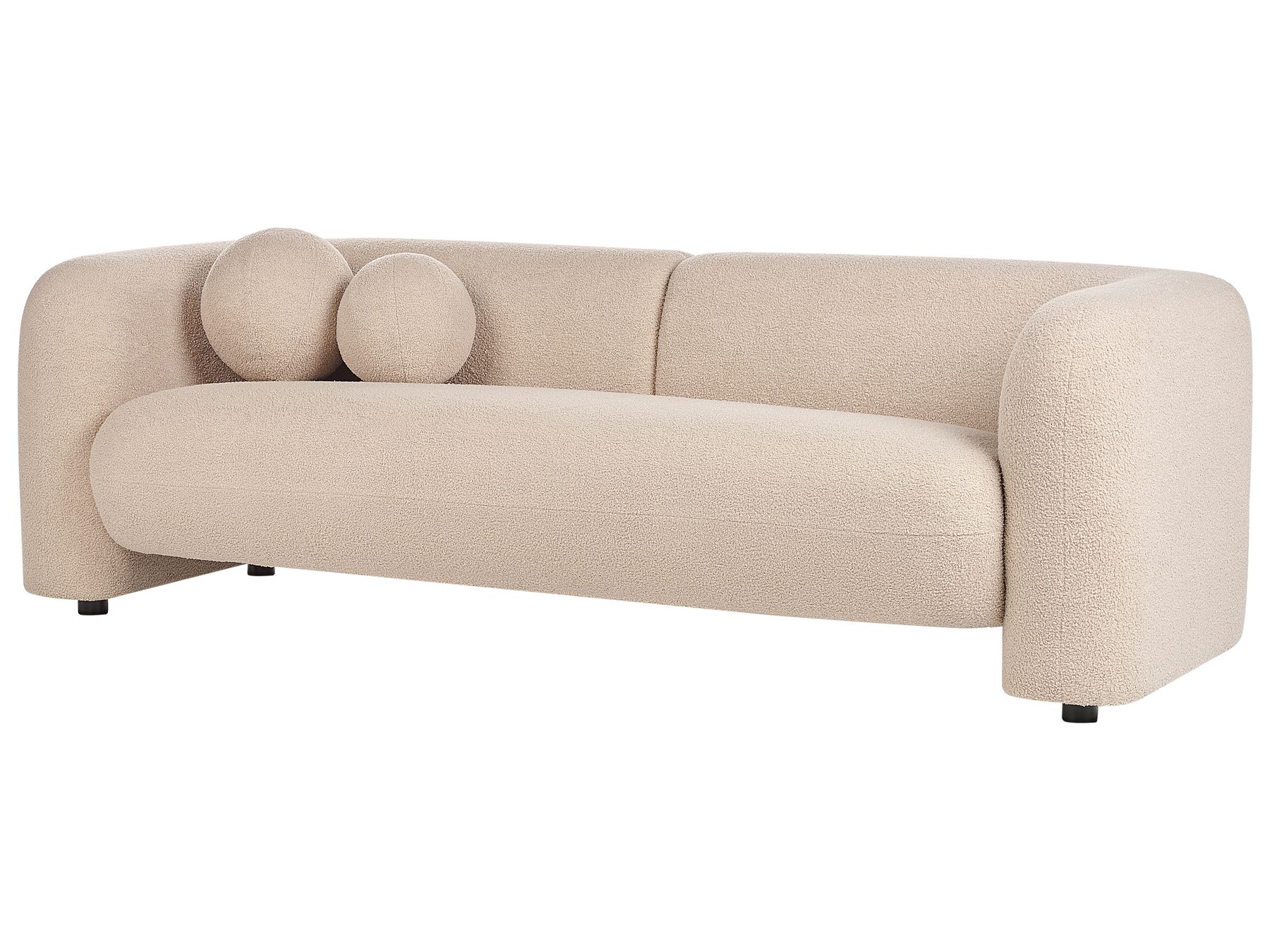 3 Seater Boucle Sofa Beige LEIREN