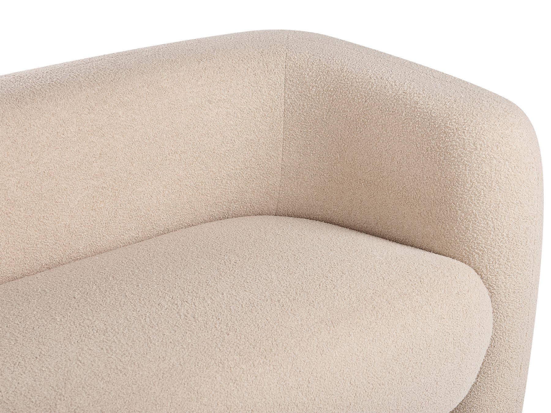 3 Seater Boucle Sofa Beige LEIREN