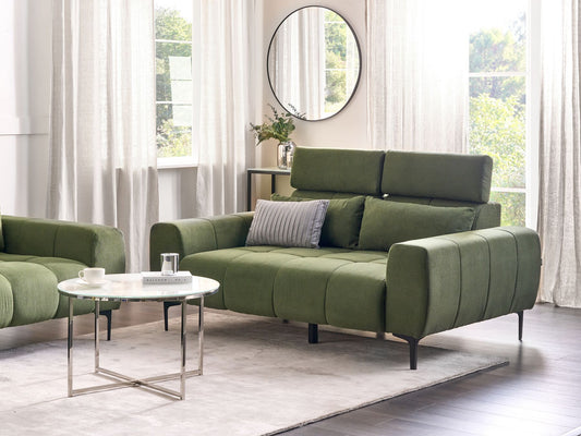2 Seater Fabric Sofa Green VEGAMO