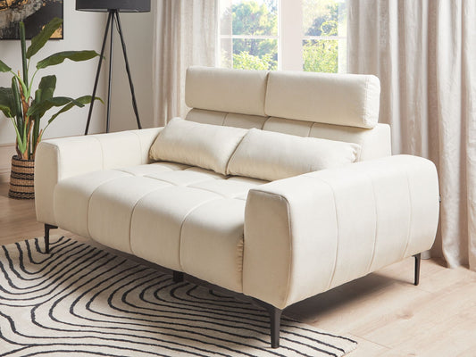 2 Seater Fabric Sofa Cream VEGAMO