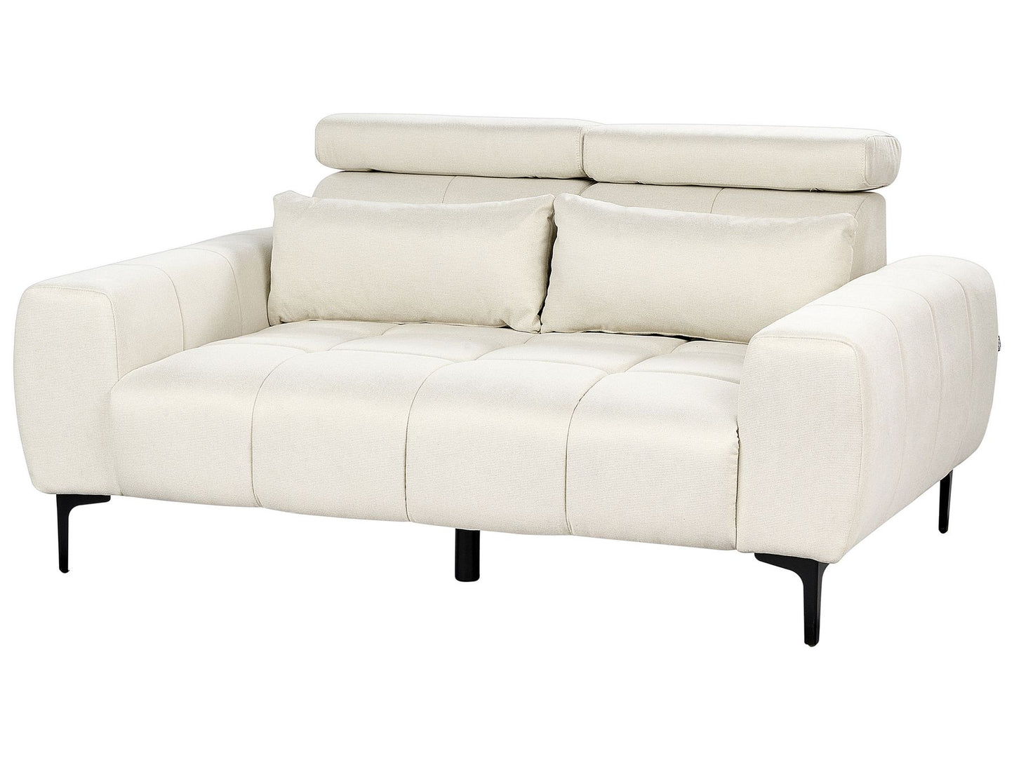 2 Seater Fabric Sofa Cream VEGAMO