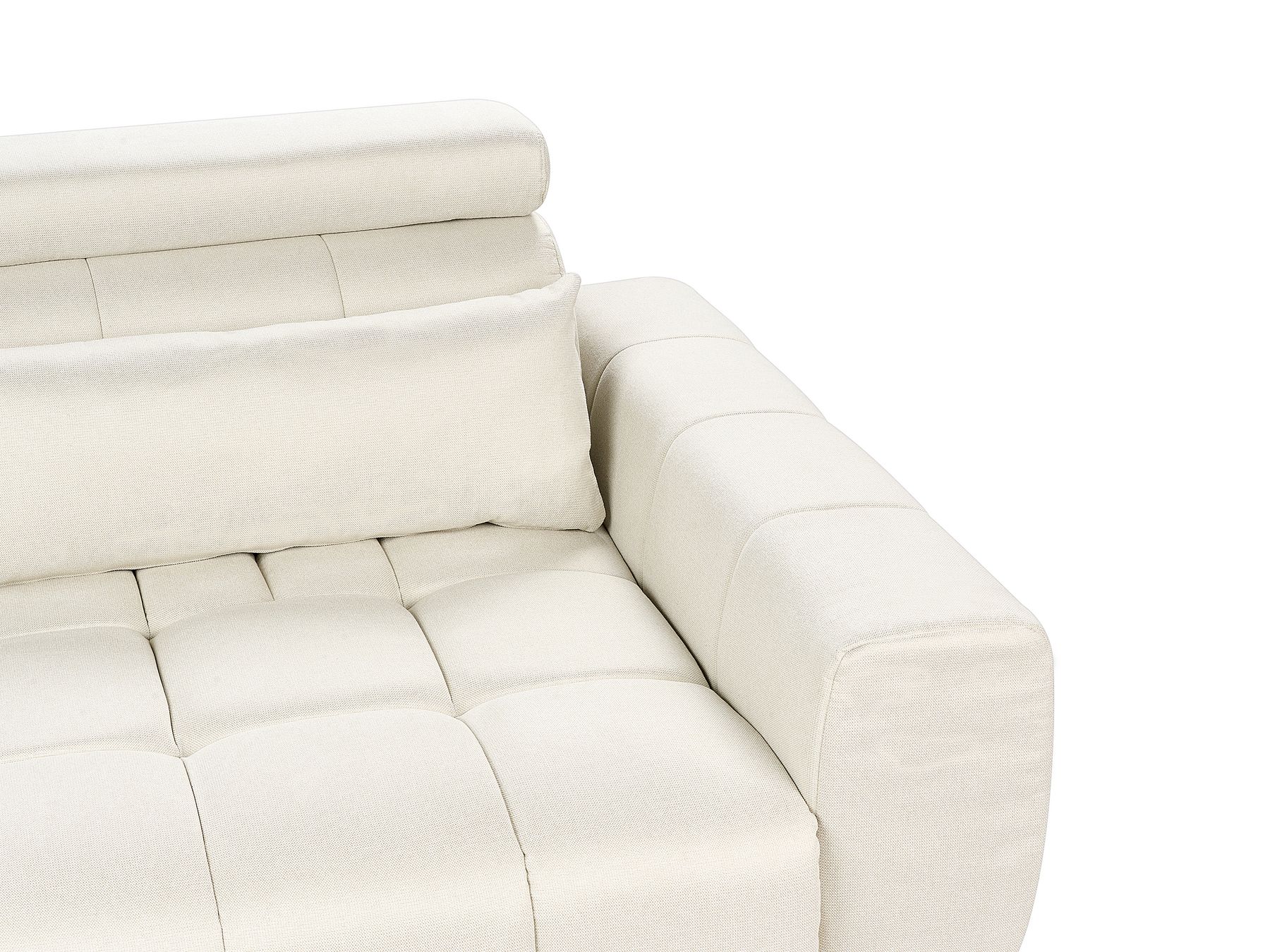 2 Seater Fabric Sofa Cream VEGAMO