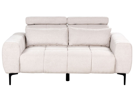 2 Seater Fabric Sofa Beige VEGAMO