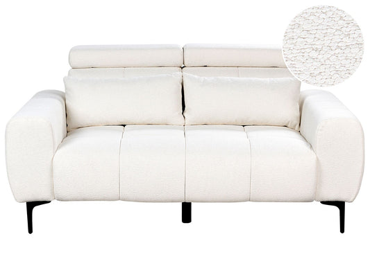 2 Seater Boucle Sofa White VEGAMO