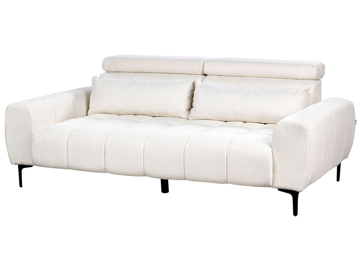 3 Seater Boucle Sofa White VEGAMO