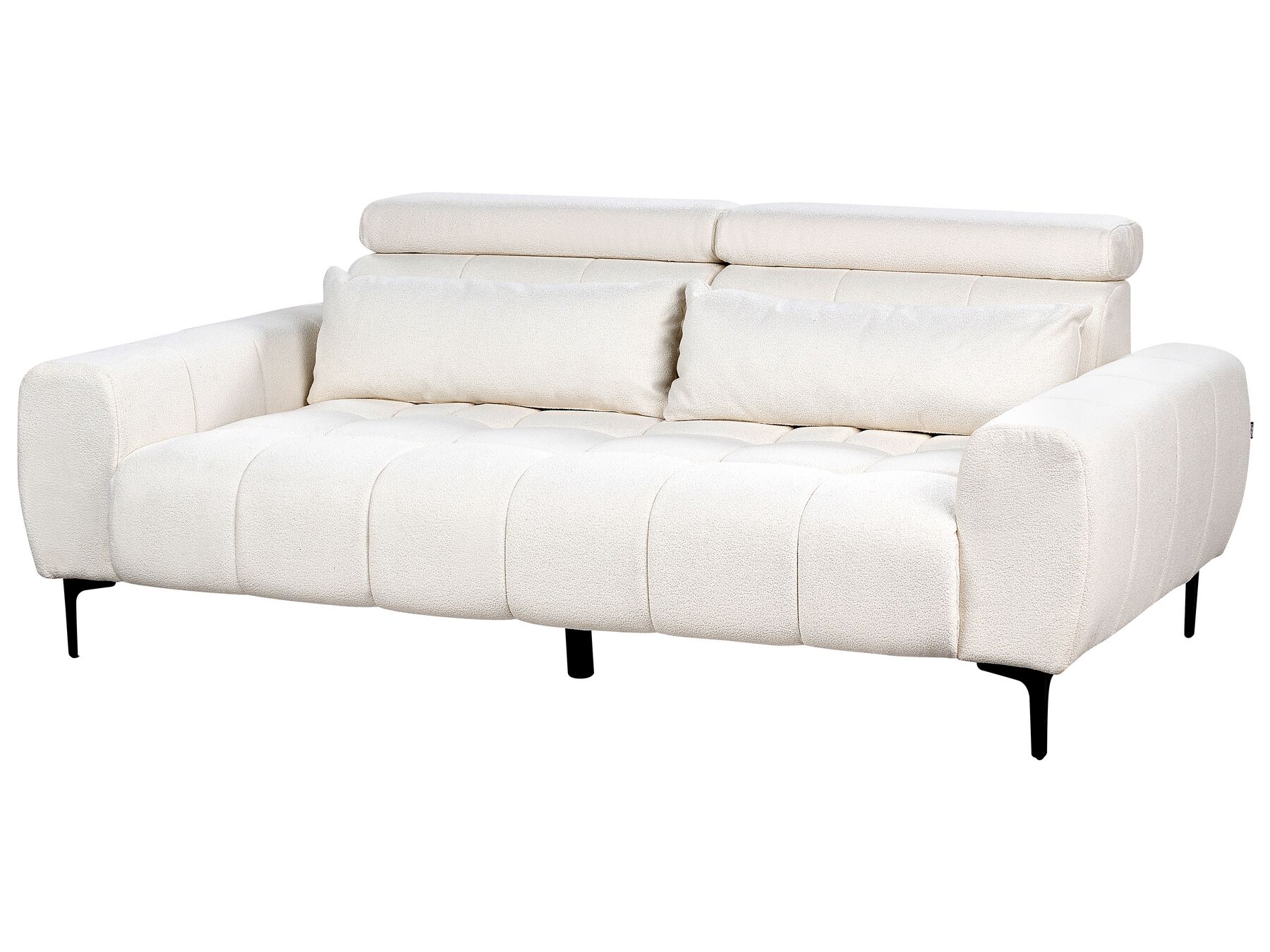 3 Seater Boucle Sofa White VEGAMO