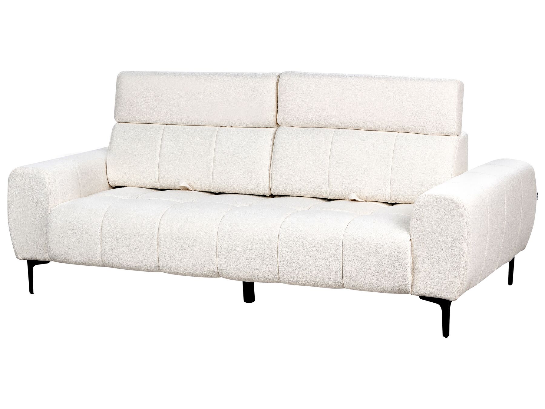 3 Seater Boucle Sofa White VEGAMO