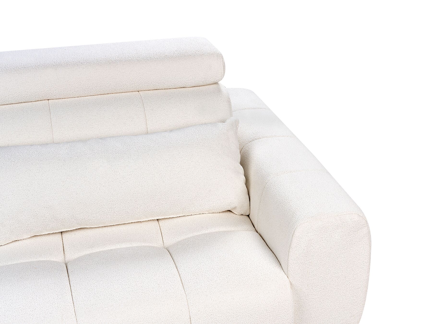 3 Seater Boucle Sofa White VEGAMO