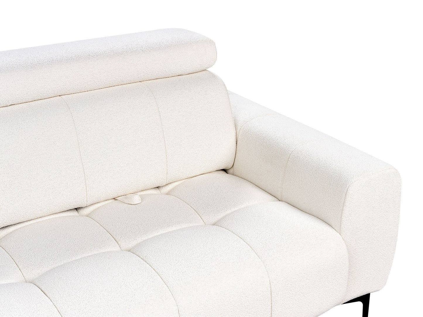 3 Seater Boucle Sofa White VEGAMO