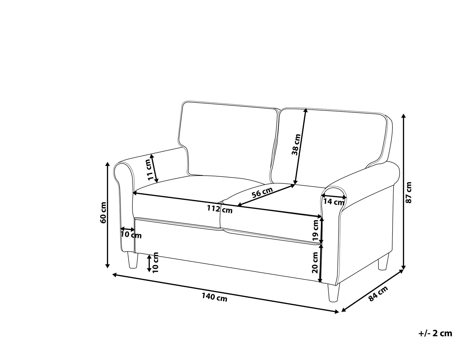 2 Seater Fabric Sofa Light Beige RONNEBY