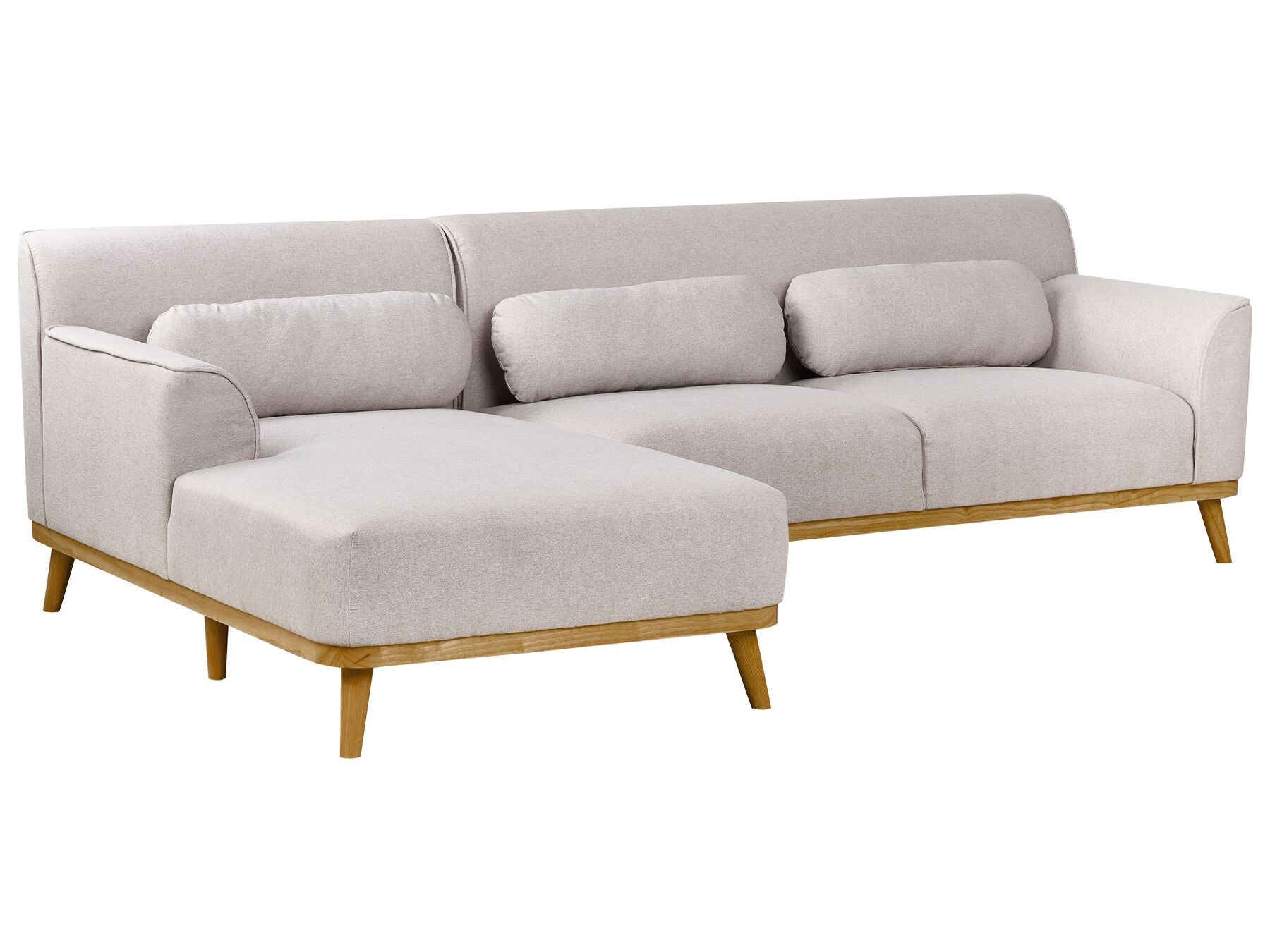Right Hand Fabric Corner Sofa Light Grey SIMOS