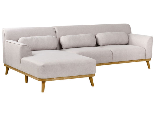 Right Hand Fabric Corner Sofa Light Grey SIMOS