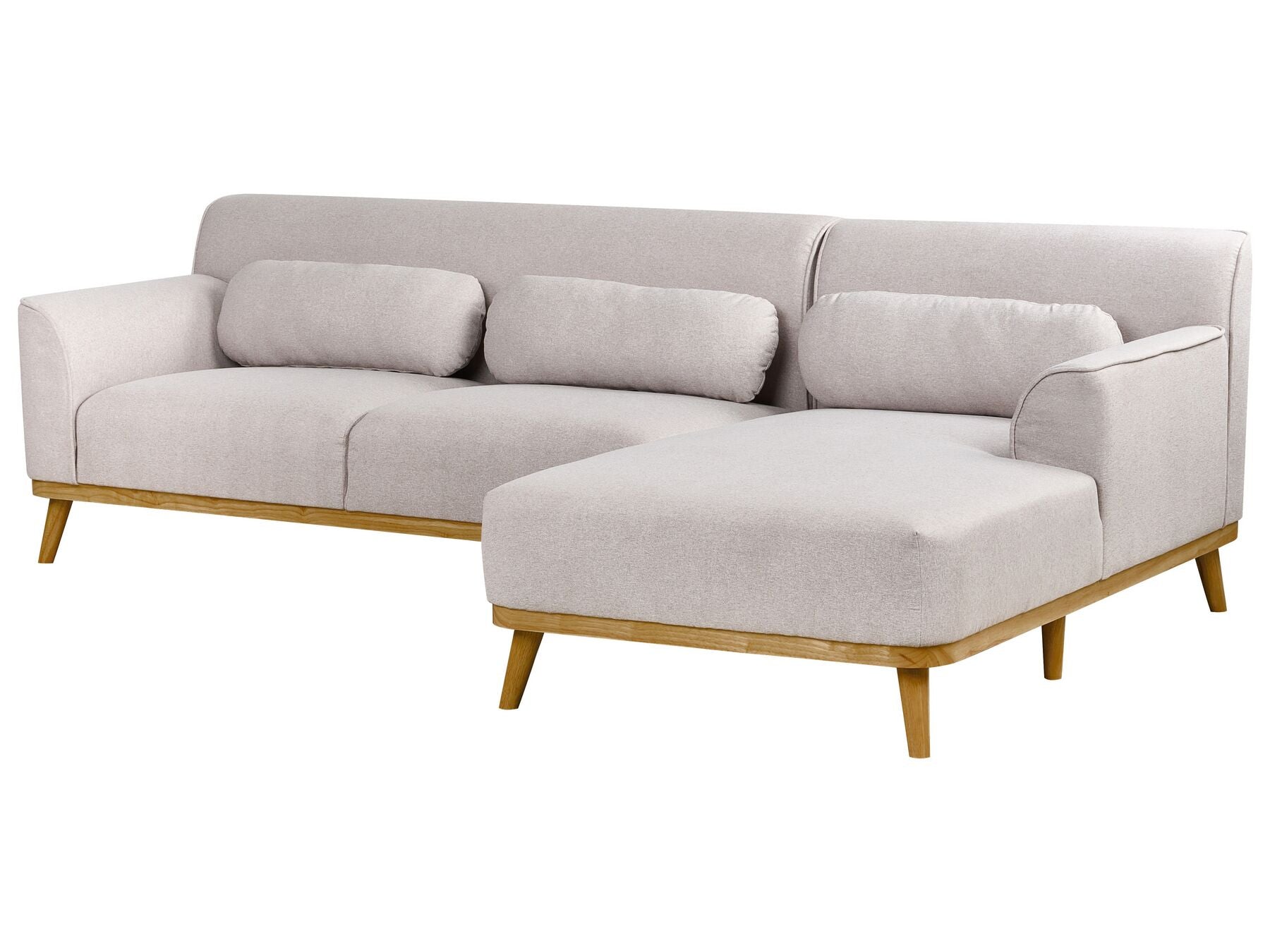 Left Hand Fabric Corner Sofa Light Grey SIMOS