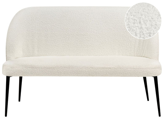 2 Seater Boucle Kitchen Sofa White OSBY