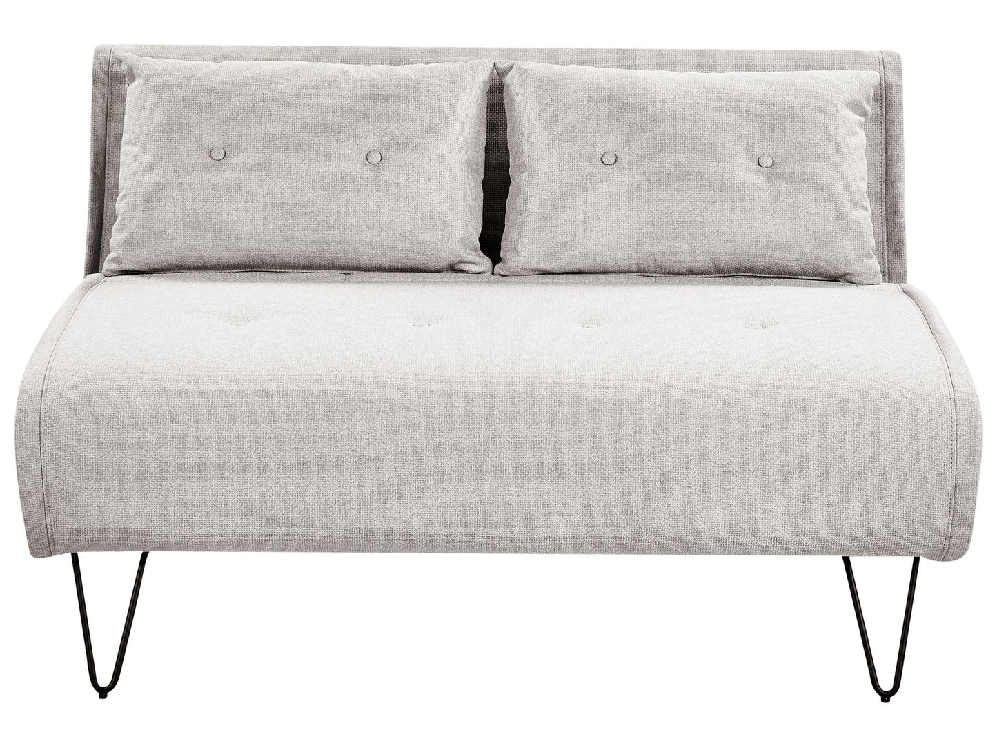 2 Seater Fabric Sofa Bed Light Grey VESTFOLD