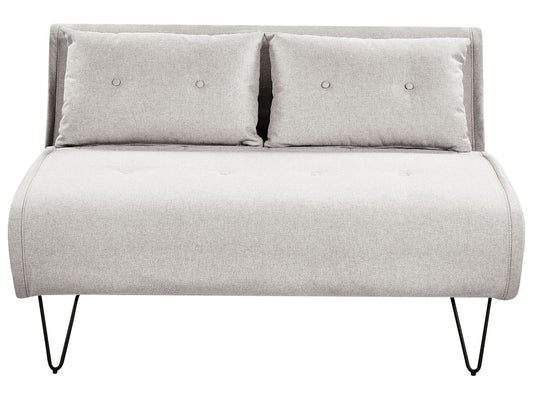 2 Seater Fabric Sofa Bed Light Grey VESTFOLD