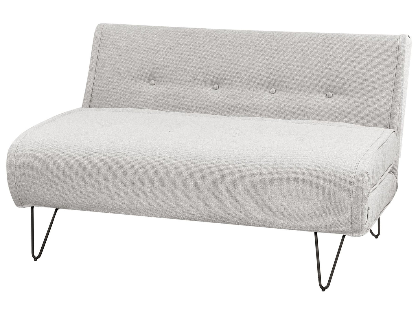2 Seater Fabric Sofa Bed Light Grey VESTFOLD