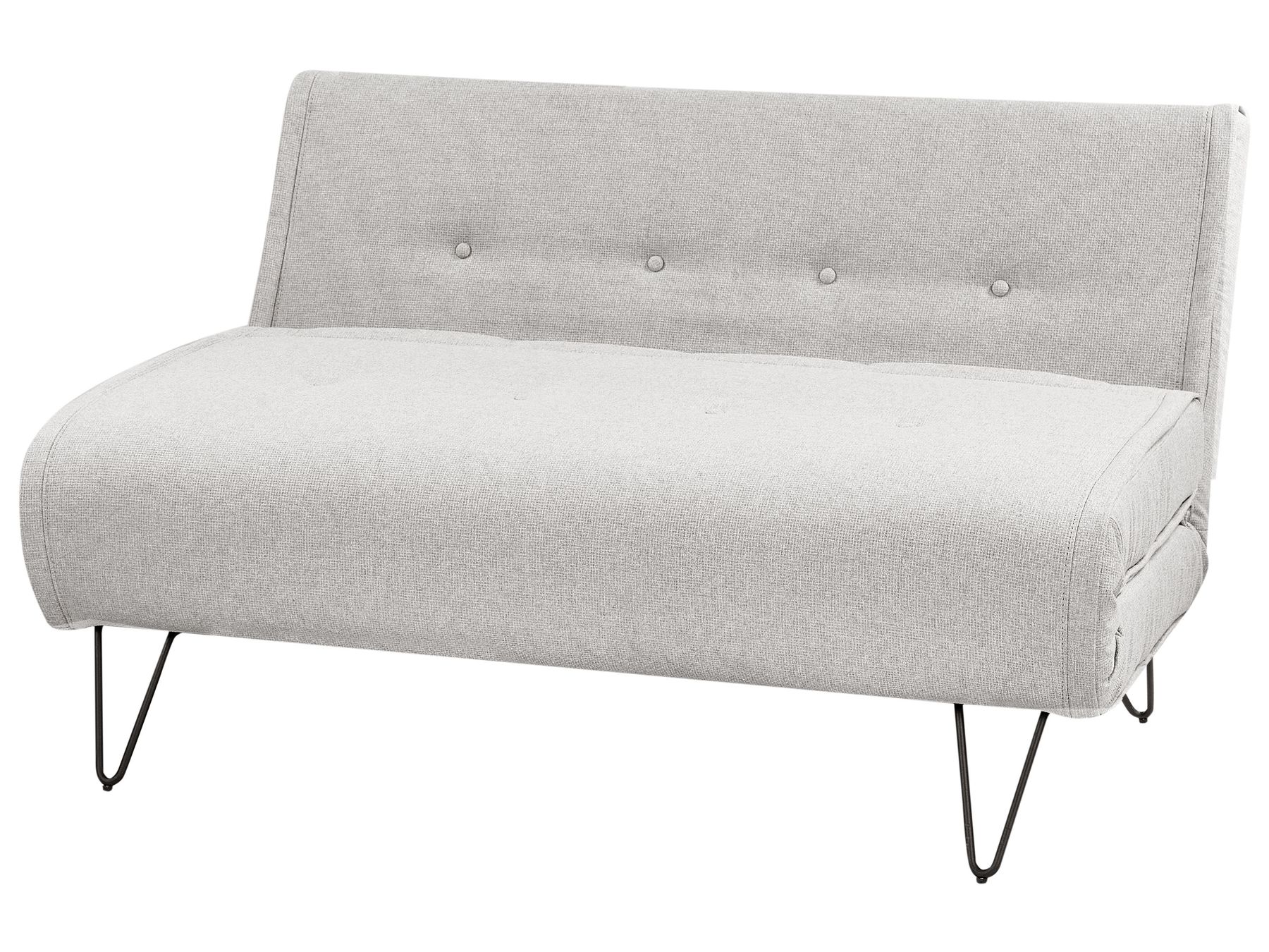 2 Seater Fabric Sofa Bed Light Grey VESTFOLD