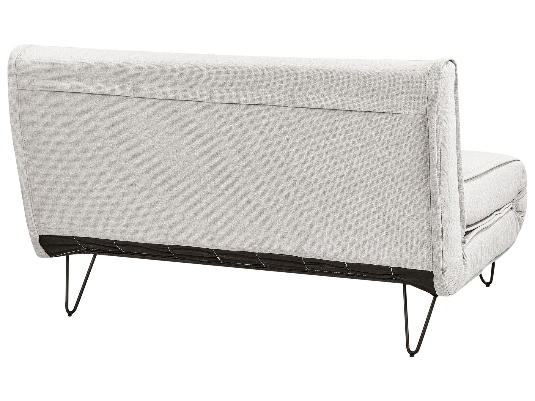 2 Seater Fabric Sofa Bed Light Grey VESTFOLD