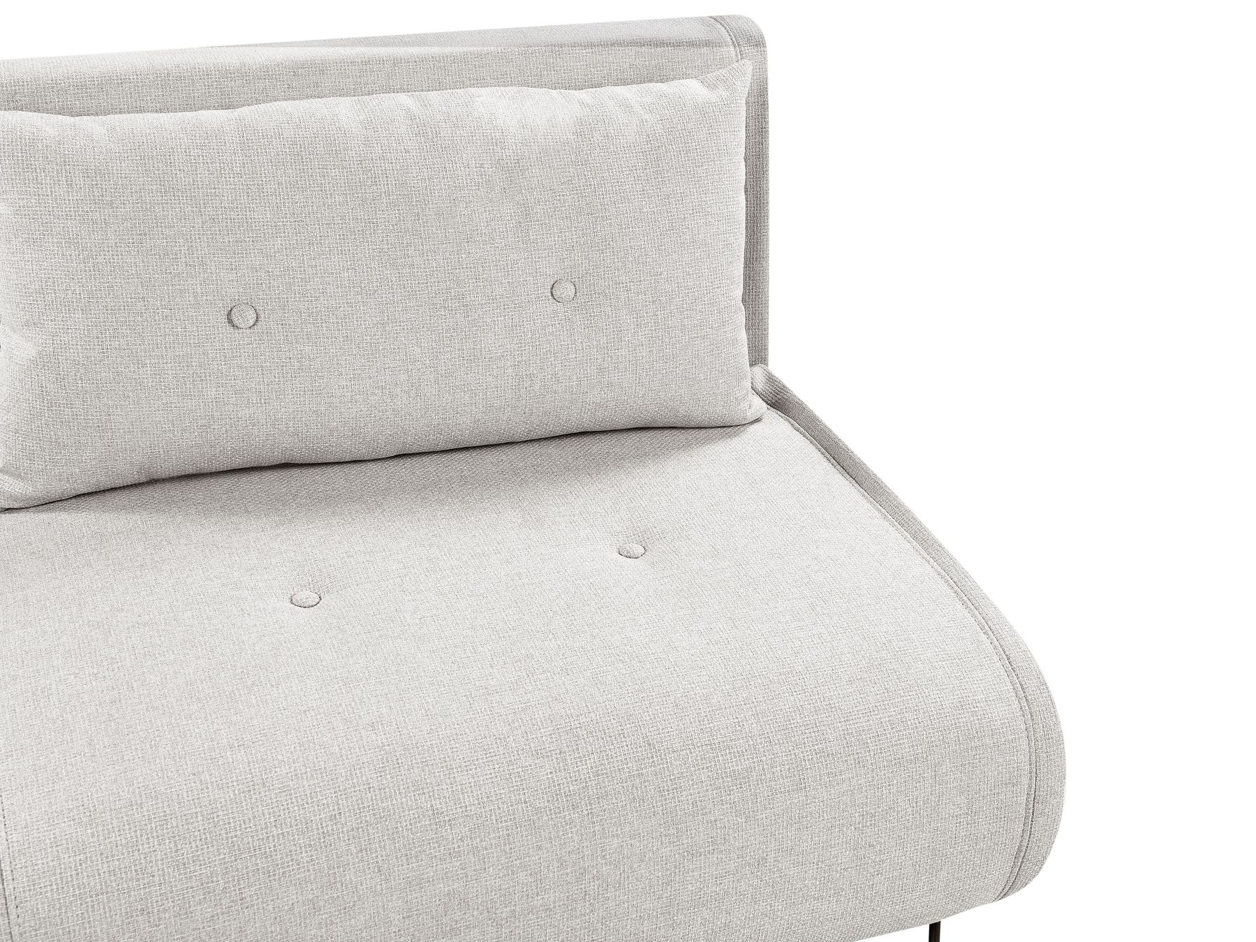 2 Seater Fabric Sofa Bed Light Grey VESTFOLD