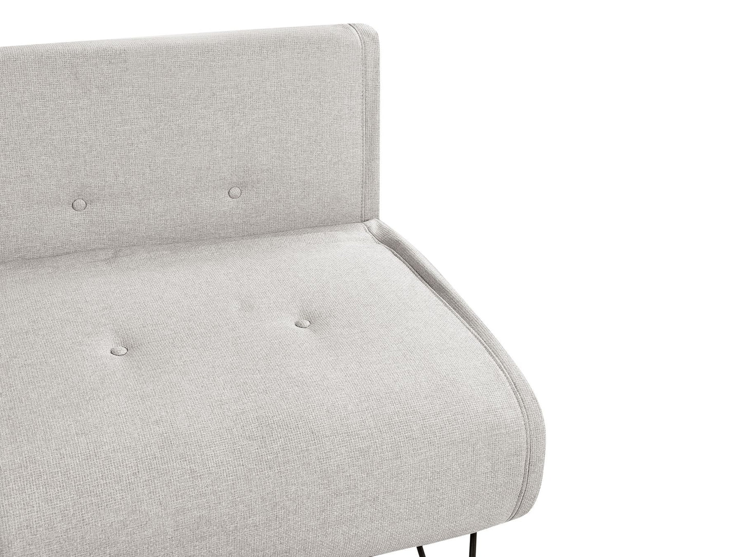 2 Seater Fabric Sofa Bed Light Grey VESTFOLD