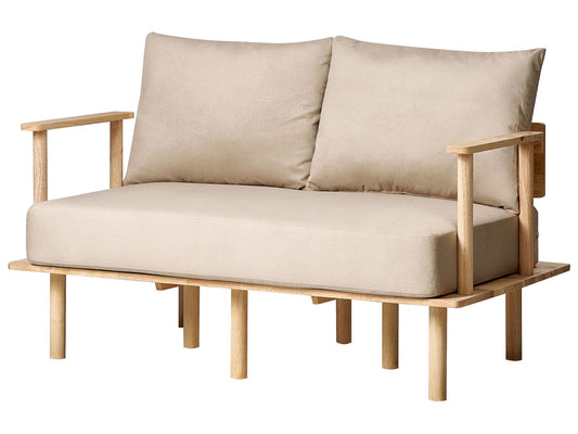 2 Seater Fabric Sofa Beige ASKER