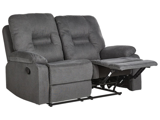 2 Seater Fabric Manual Recliner Sofa Grey BERGEN II