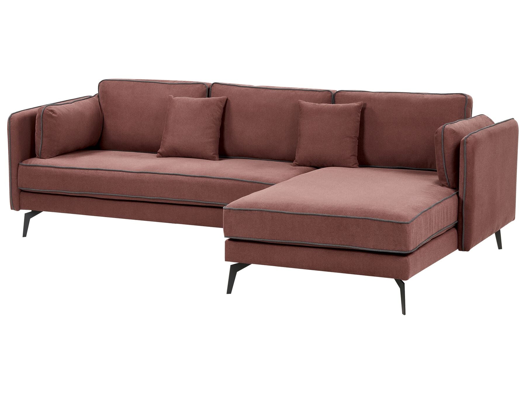 Left Hand Fabric Corner Sofa Burgundy ALTAN