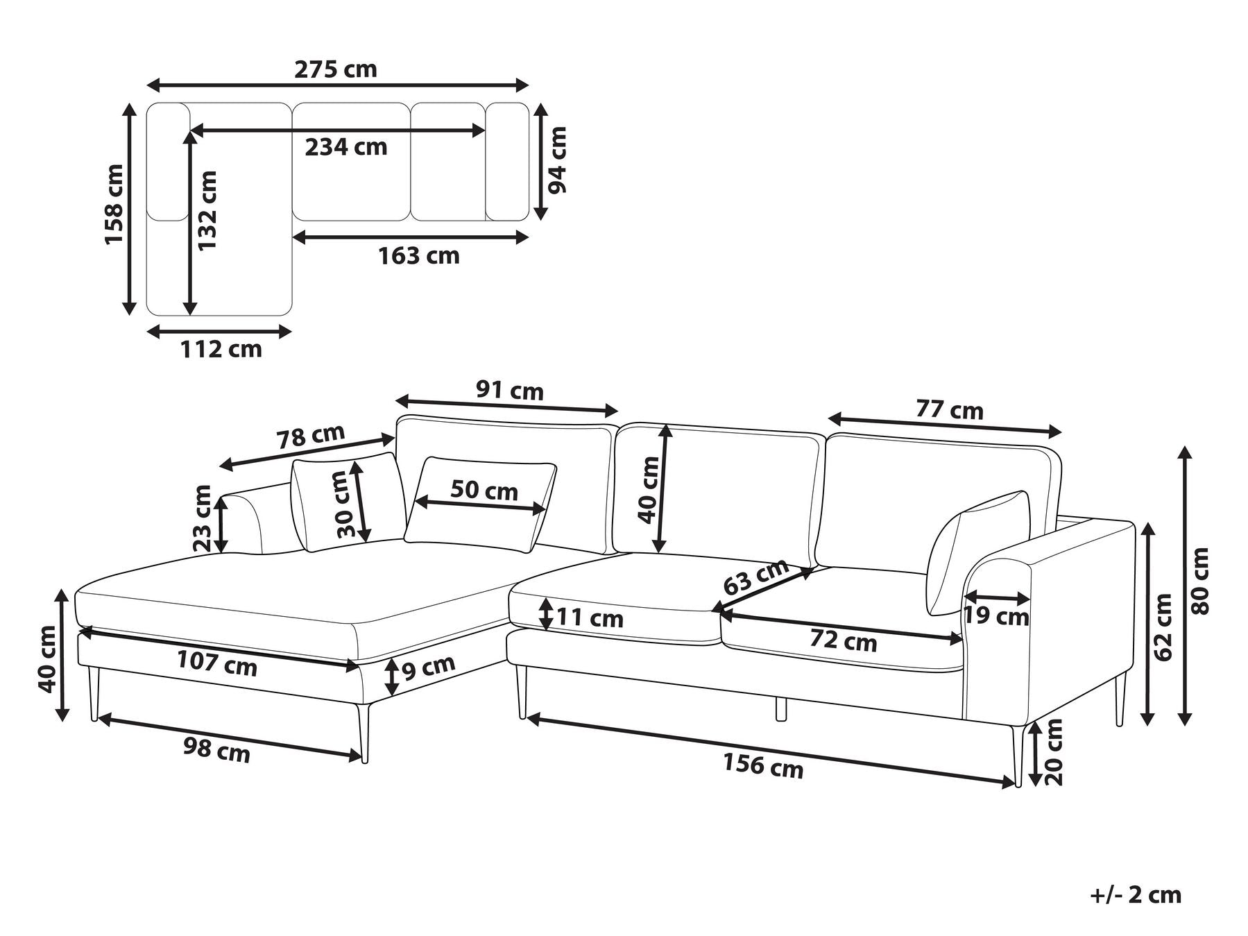 Velvet Right Hand Corner Sofa Orange FLAM