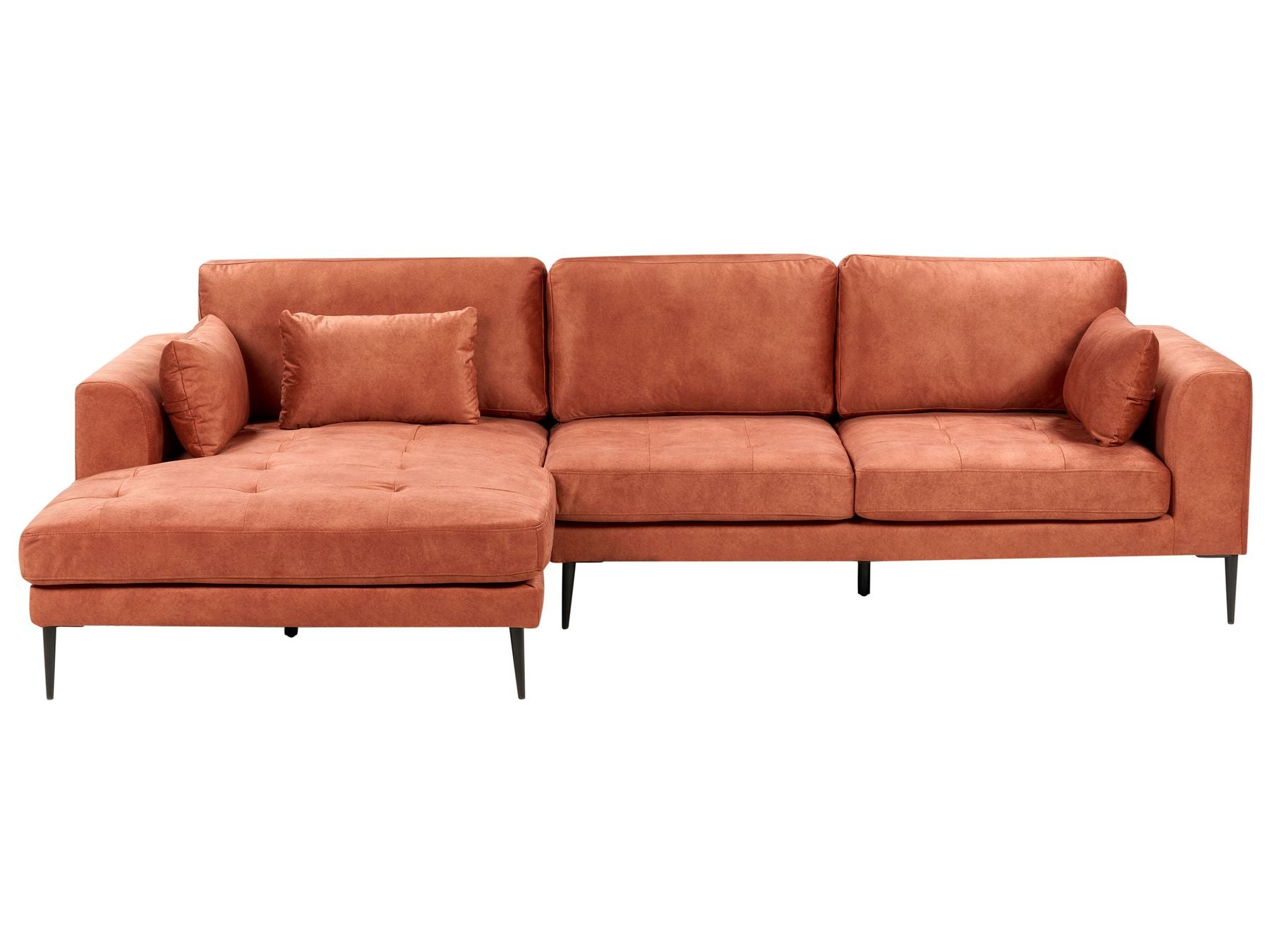 Velvet Right Hand Corner Sofa Orange FLAM