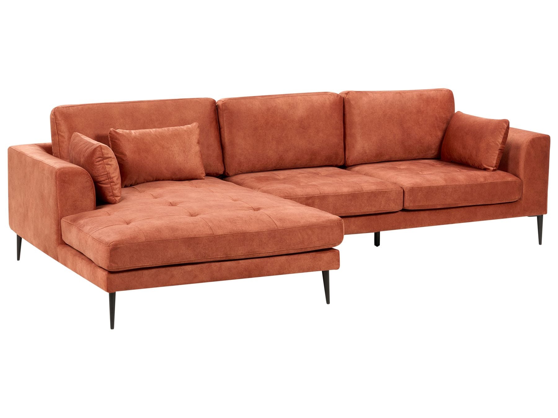 Velvet Right Hand Corner Sofa Orange FLAM
