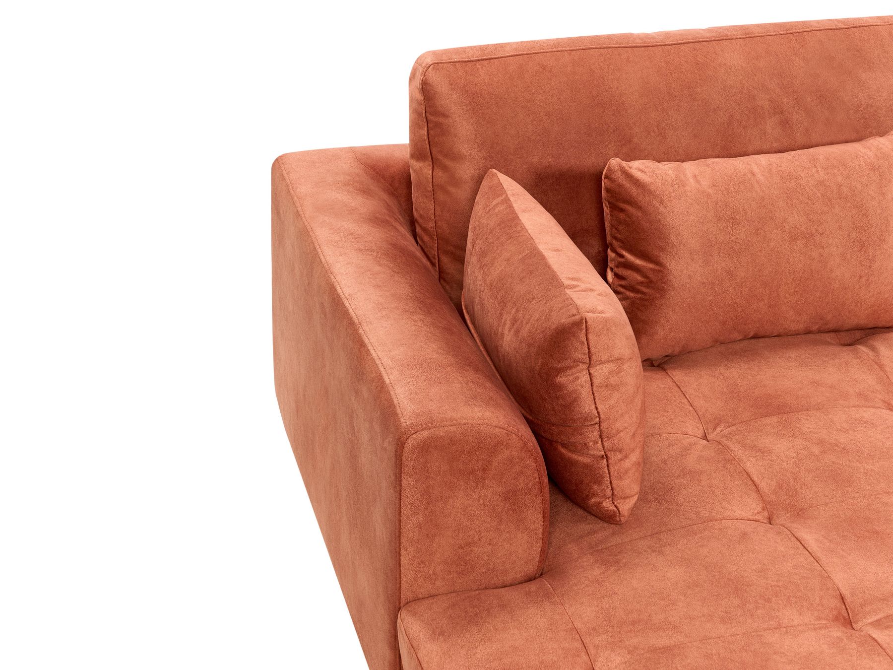Velvet Right Hand Corner Sofa Orange FLAM