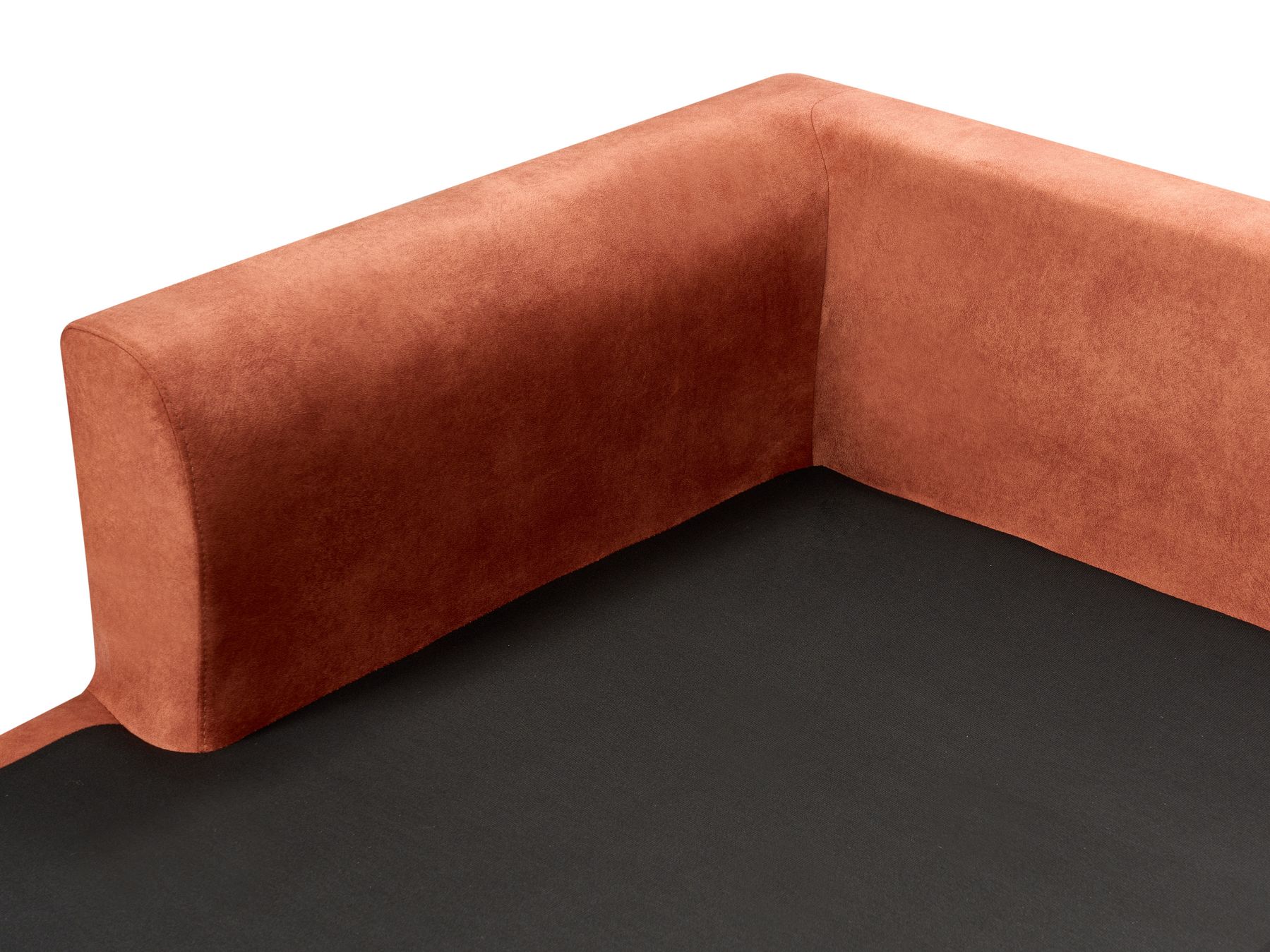 Velvet Right Hand Corner Sofa Orange FLAM