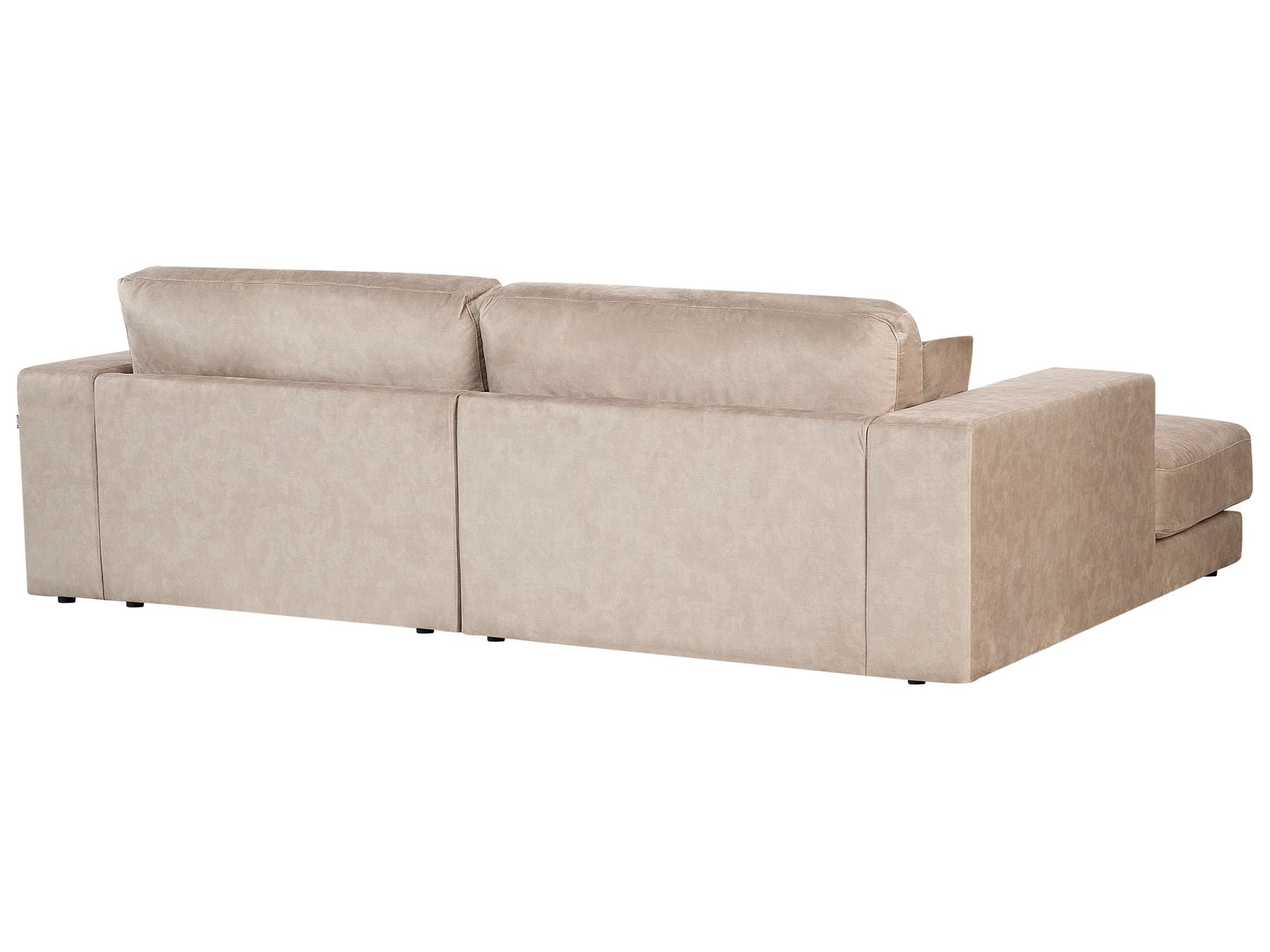 Right Hand 3 Seater Velvet Corner Sofa Beige LOFOTEN