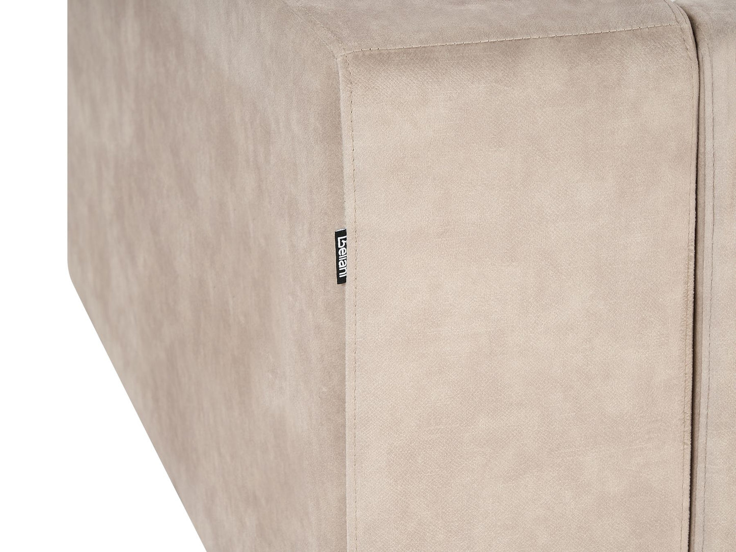 Right Hand 3 Seater Velvet Corner Sofa Beige LOFOTEN