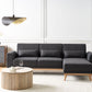 Left Hand Fabric Corner Sofa Bed Black OLLSTA