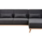 Left Hand Fabric Corner Sofa Bed Black OLLSTA