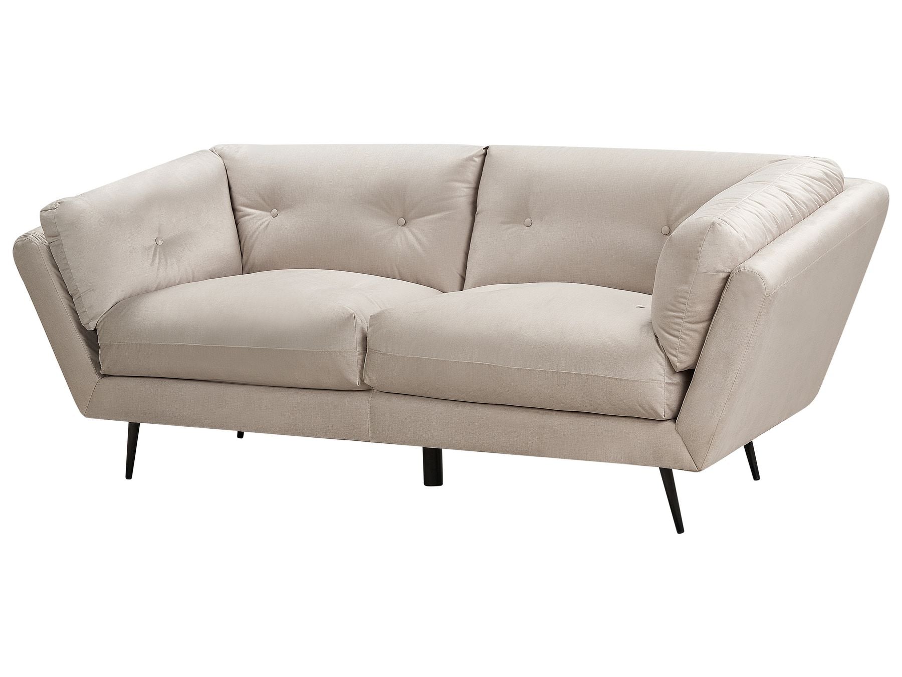 3 Seater Velvet Sofa Beige LENVIK